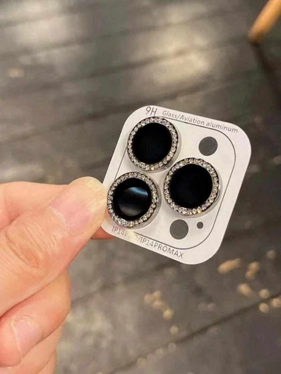 1pc Shiny Colorful Camera Lens Protector With Metal Ring, Fit For IPhone 17/13/14/Pro/Max/15/16 Pro Max