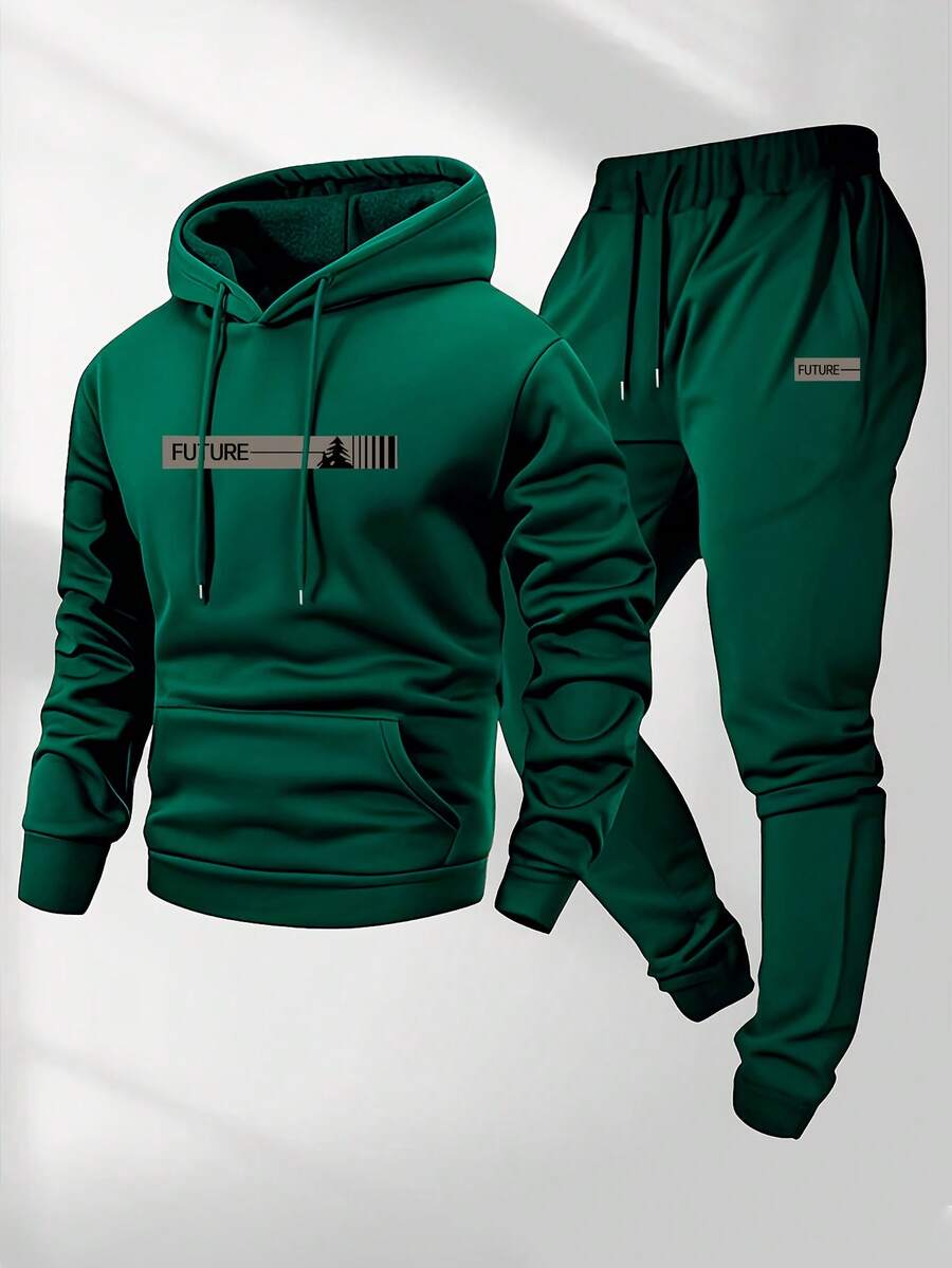 Men's Two-Piece Set, Casual Round-Neck Long-Sleeved Hooded Sweatshirt And Sweatpants Set, Suitable For Winter And Autumn, Sportswear Set, Sweater Hooded Shirt, Sweatshirt, Sweatpants, Hooded Shirt, Jogging Pants