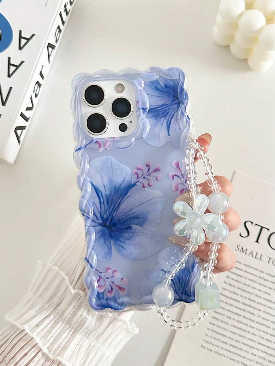 Lily Pattern Painted Braided Transparent Protective Phone Case, Compatible With Iphone 17/17 Pro/17 Pro Max, 16/16 Pro/16 Pro Max/16 Plus, 14, 15, XS, XR, 7/8 Plus, Creative Printed Anti-Drop Phone Cover